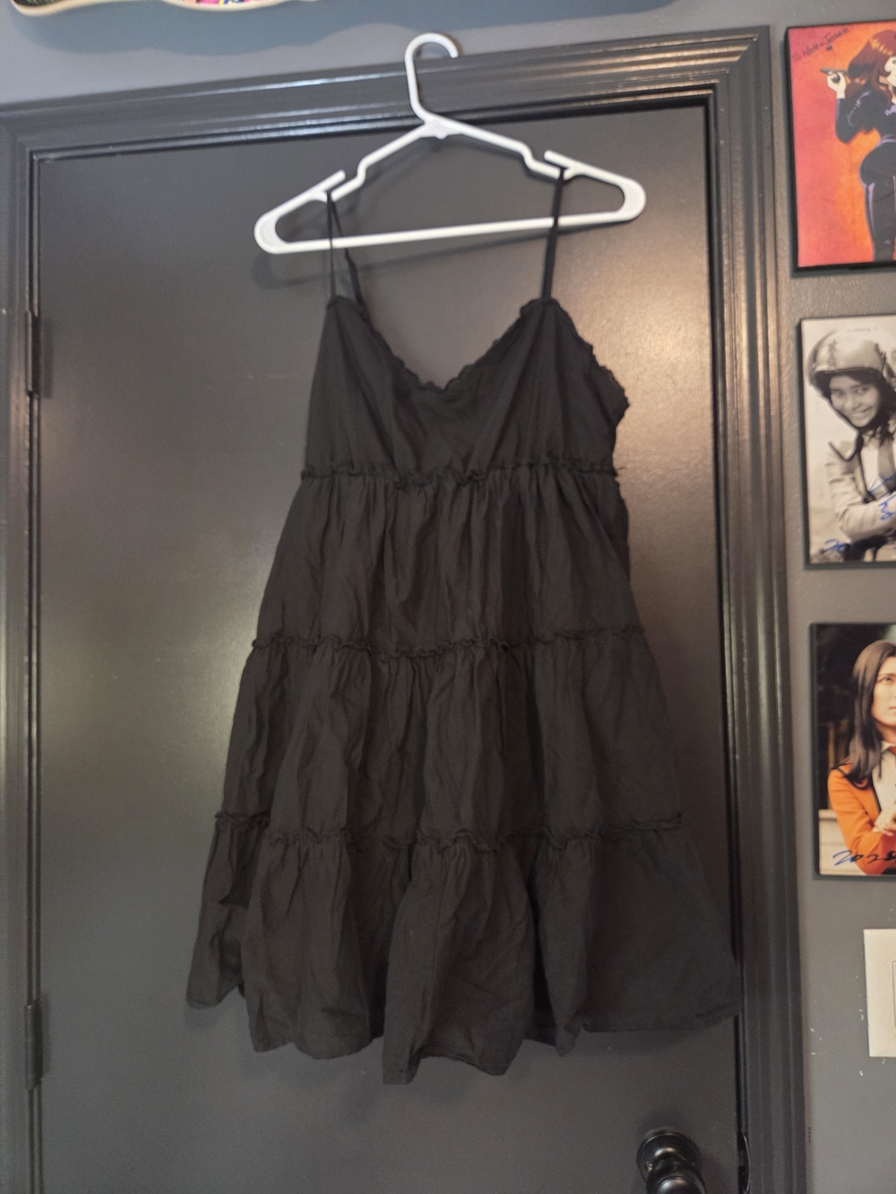 Black Tiered Spaghetti Strap Sundress
